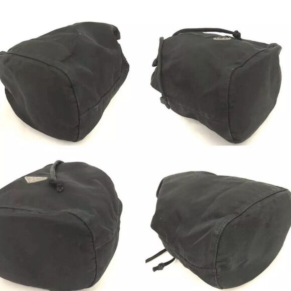 Prada Black Nylon Drawstring Pouch with Logo - Picture 6 of 8